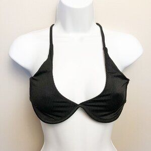 Shein Underwire Black Strappy back Bikini Top Small
